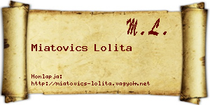 Miatovics Lolita névjegykártya